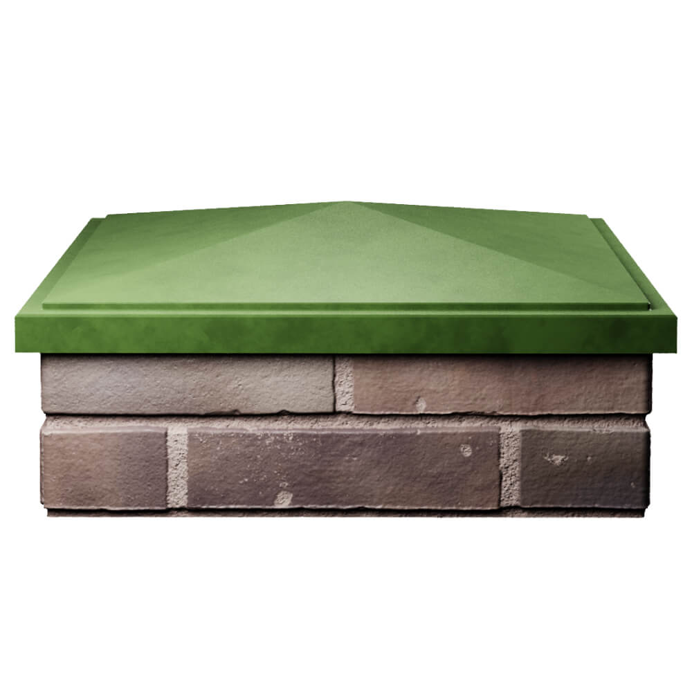 Колпак Zking БонаМоно Зеленый на столб 2х2 кирпича (515х515, 530х530мм) Заринск фото