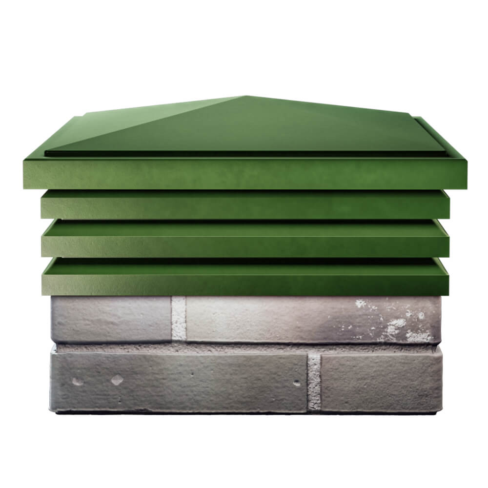 Колпак Zking Бона ХайТек Зеленый на столб 1.5х1.5 кирпича (385х385мм) Заринск фото