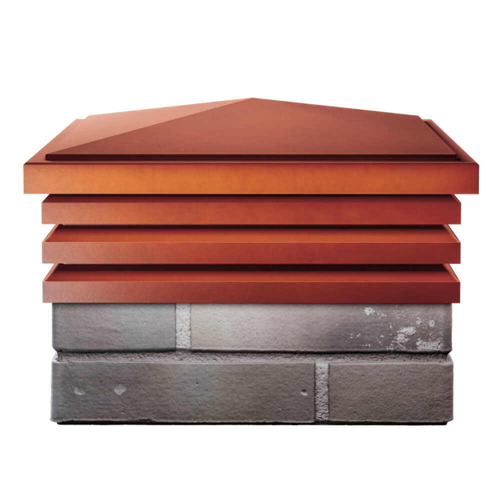 Колпак Zking Бона ХайТек Красный на столб 1.5х1.5 кирпича (385х385мм) Заринск фото