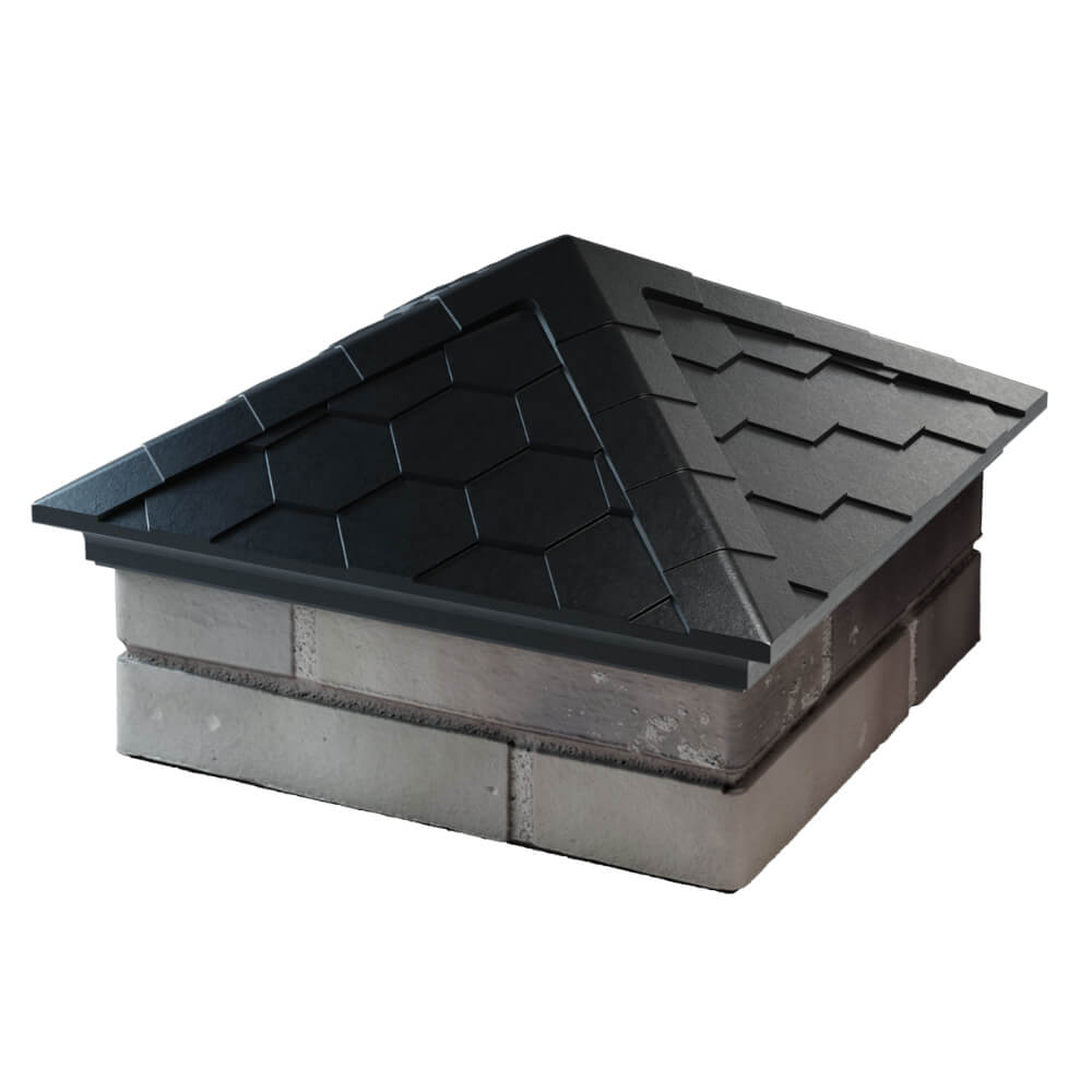 Колпак Zking Эверест Черный на столб 1.5х1.5 кирпича (390х390мм) в Заринске фото