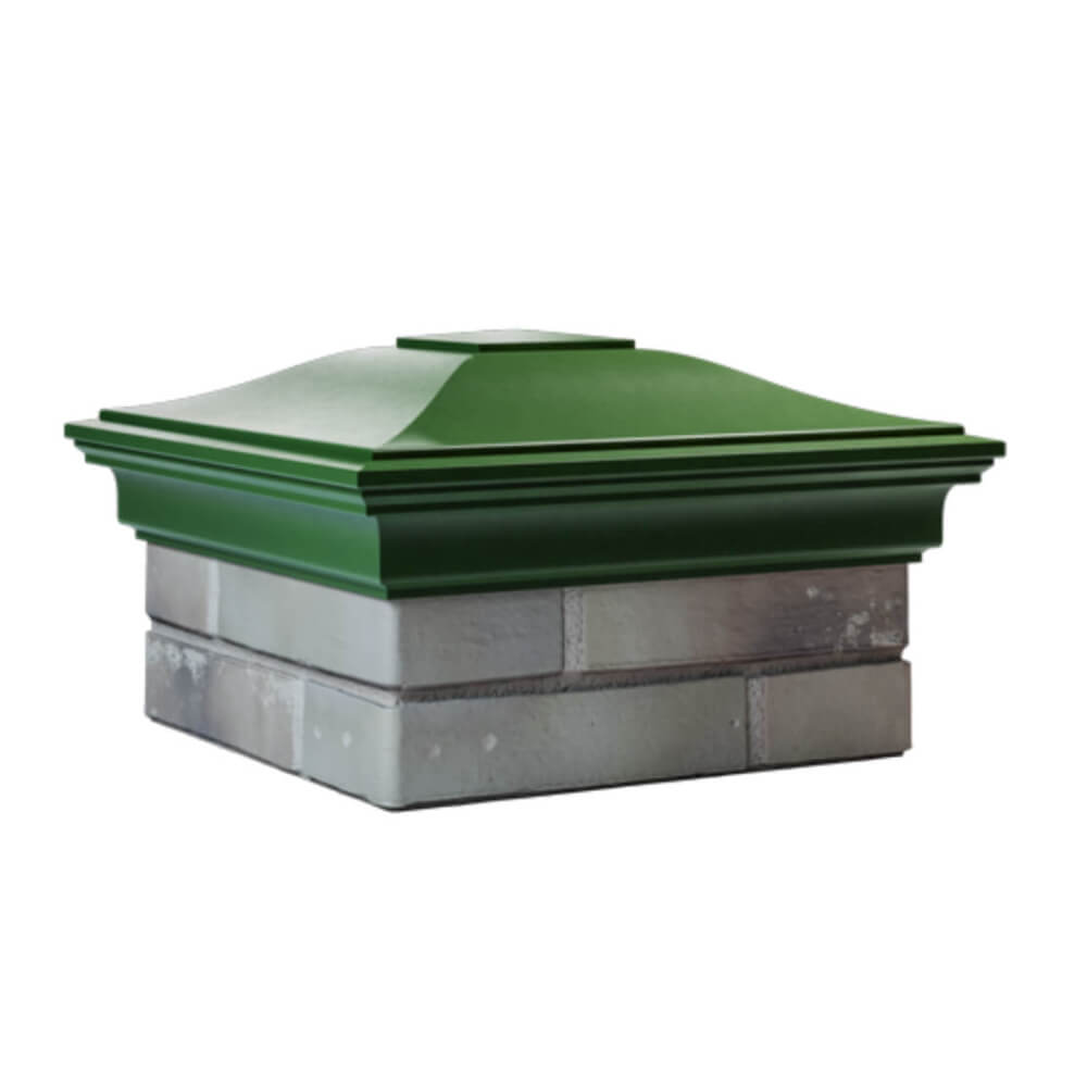 Колпак Zking Монблан Зеленый на столб 1.5х1.5 еврокирпича 0.7НФ (355х355мм) в Заринске фото