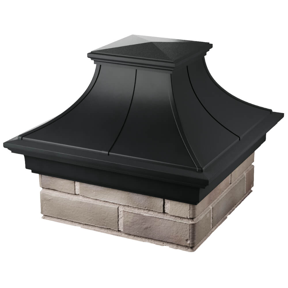 Колпак Zking Монблан Премиум Черный на столб 1.5х1.5 кирпича (385х385мм) в Заринске фото