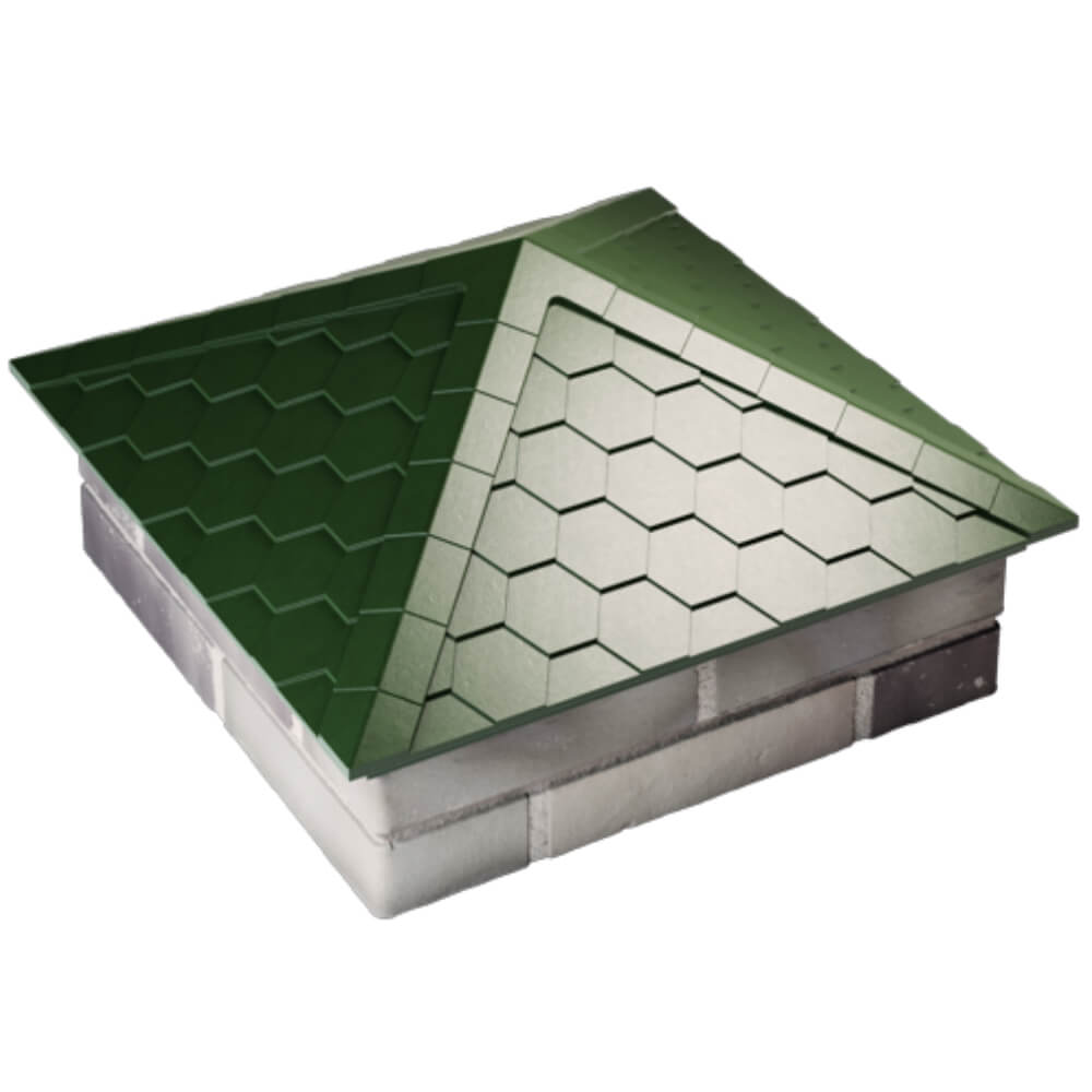 Колпак Zking Эверест Зеленый на столб 2х2 кирпича (535х535мм) Заринск фото