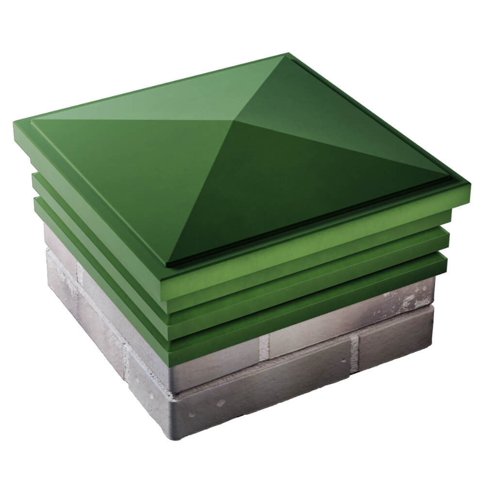 Колпак Zking Бона ХайТек Зеленый на столб 1.5х1.5 кирпича (385х385мм) в Заринске фото