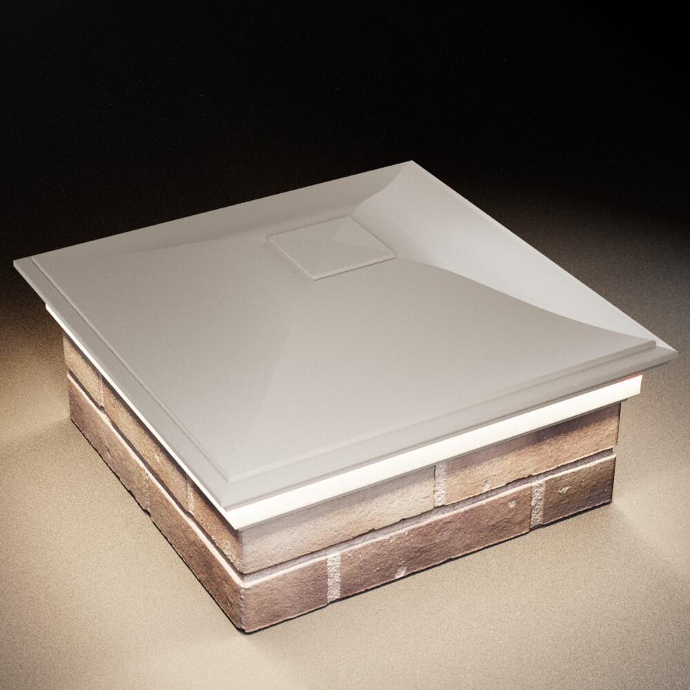 Колпак Zking Монблан Бежевый на столб 2х2 кирпича (515х515мм) c подсветкой в Заринске фото