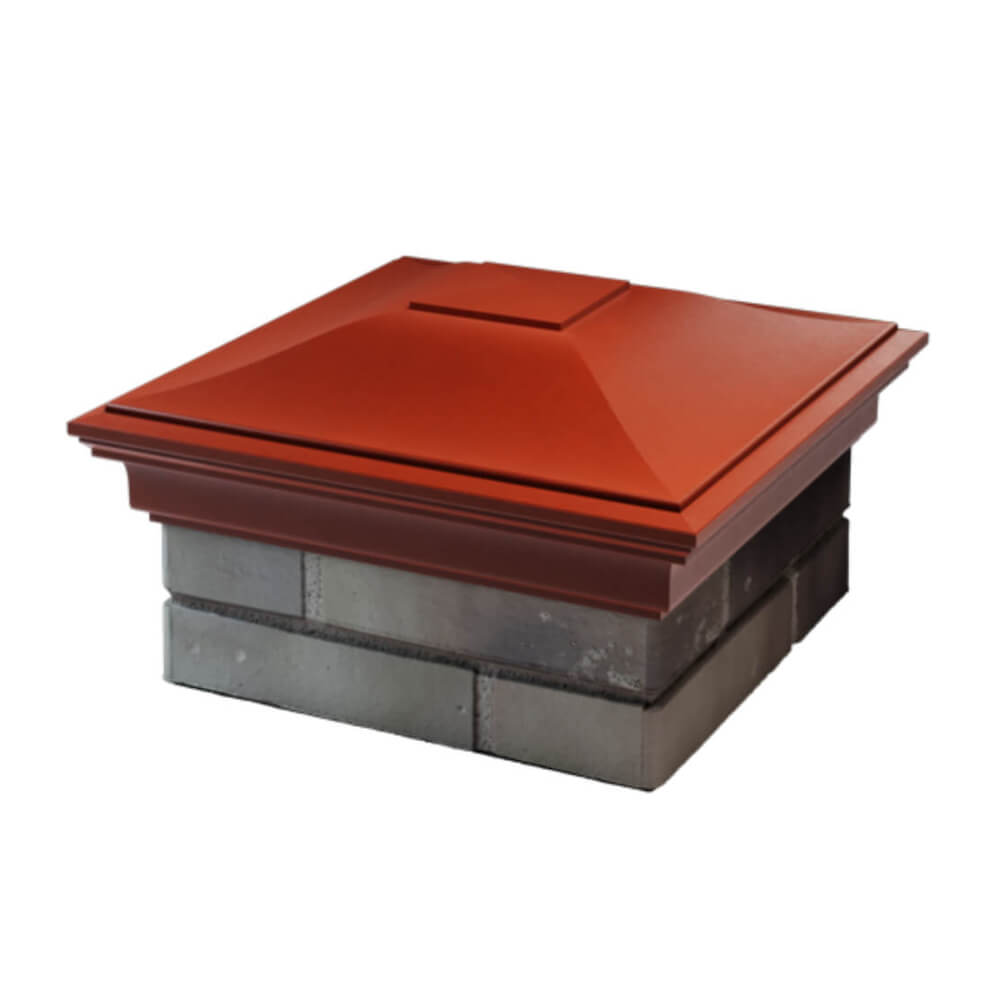 Колпак Zking Монблан Красный на столб 1.5х1.5 еврокирпича 0.7НФ (355х355мм) в Заринске фото