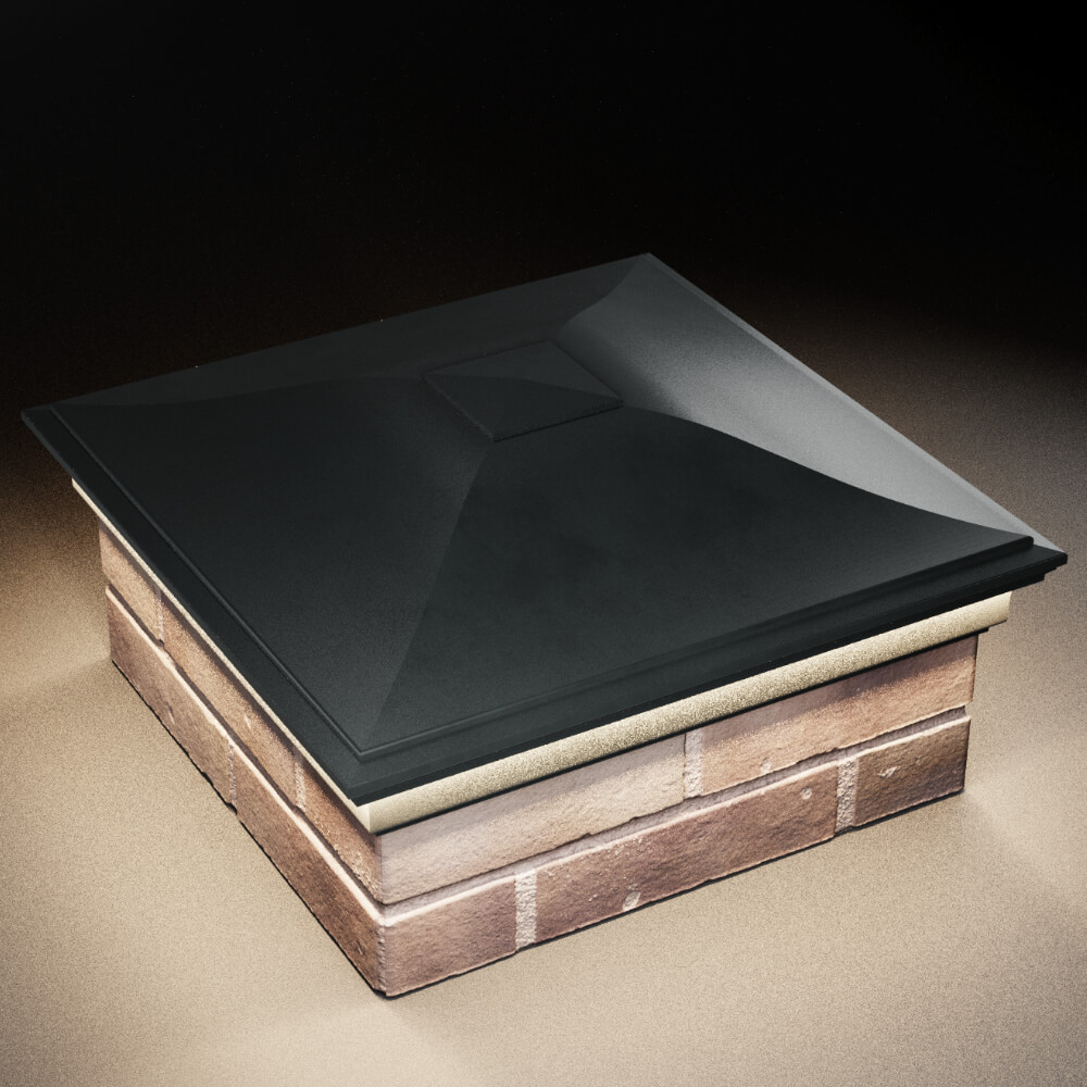 Колпак Zking Монблан Черный на столб 2х2 кирпича (515х515мм) c подсветкой в Заринске фото