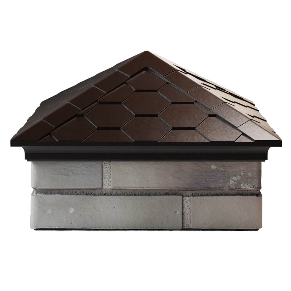 Колпак Zking Эверест Коричневый на столб 1.5х1.5 кирпича (390х390мм) Заринск фото