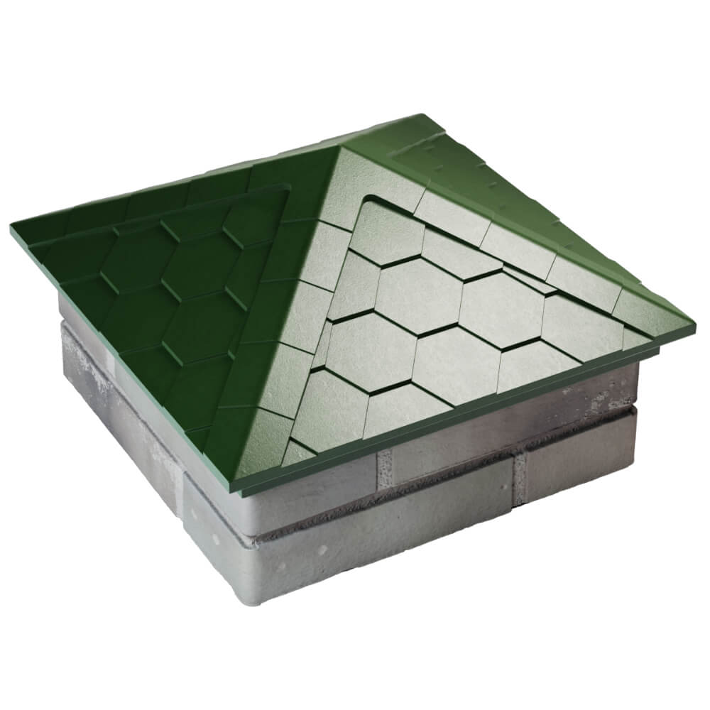 Колпак Zking Эверест Зеленый на столб 1.5х1.5 кирпича (390х390мм) в Заринске фото