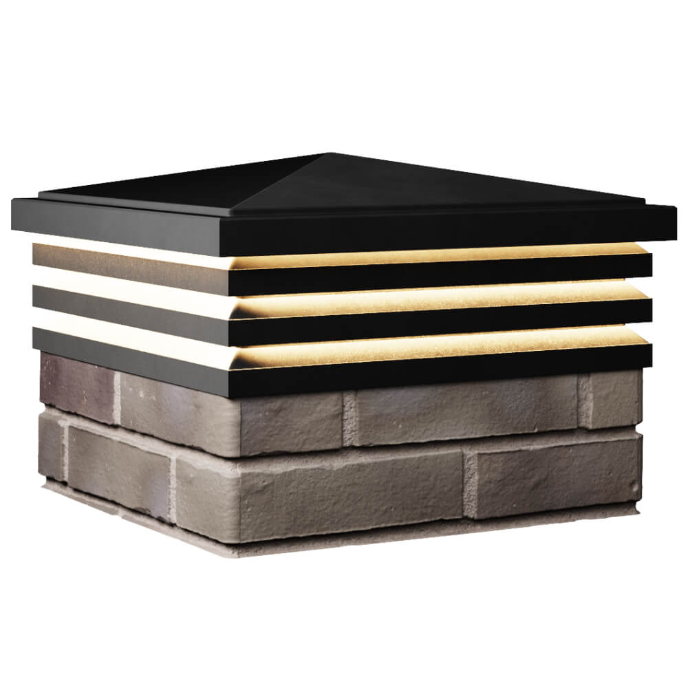 Колпак Zking Бона ХайТек Черный на столб 1.5х1.5 кирпича (385х385мм) с подсветкой в Заринске фото