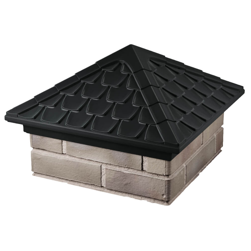 Колпак Zking Эльбрус Черный на столб 1.5х1.5 кирпича (385х385мм) в Заринске фото