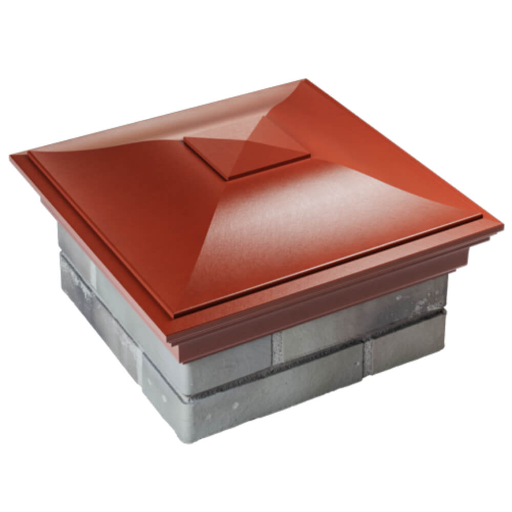 Колпак Zking Монблан Красный на столб 1.5х1.5 кирпича (385х385мм) в Заринске фото