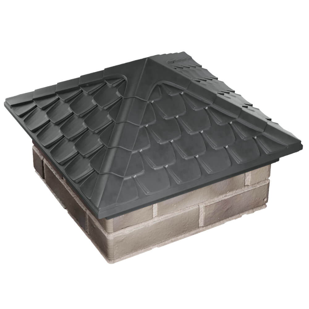 Колпак Zking Эльбрус Серый на столб 1.5х1.5 кирпича (385х385мм) в Заринске фото