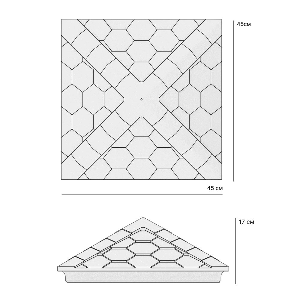 Колпак Zking Эверест Черный на столб 1.5х1.5 кирпича (390х390мм) в Заринске фото