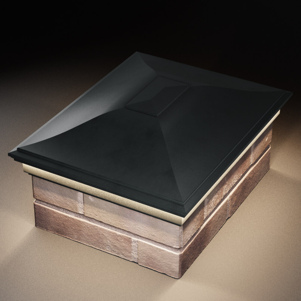 Колпак Zking Монблан Черный на столб 2х1.5 кирпича (515х385мм) c подсветкой в Заринске фото