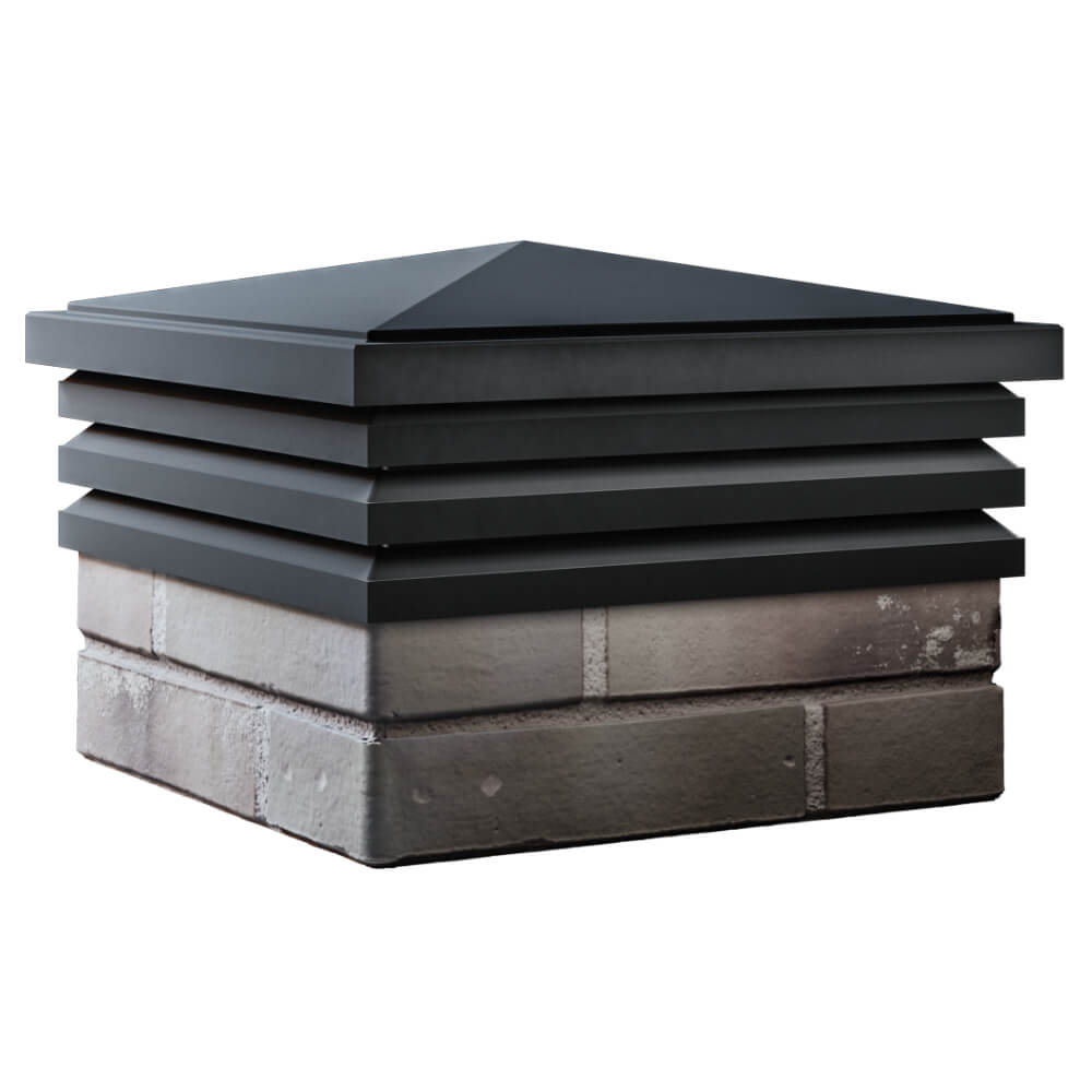 Колпак Zking Бона ХайТек Черный на столб 1.5х1.5 кирпича (385х385мм) в Заринске фото