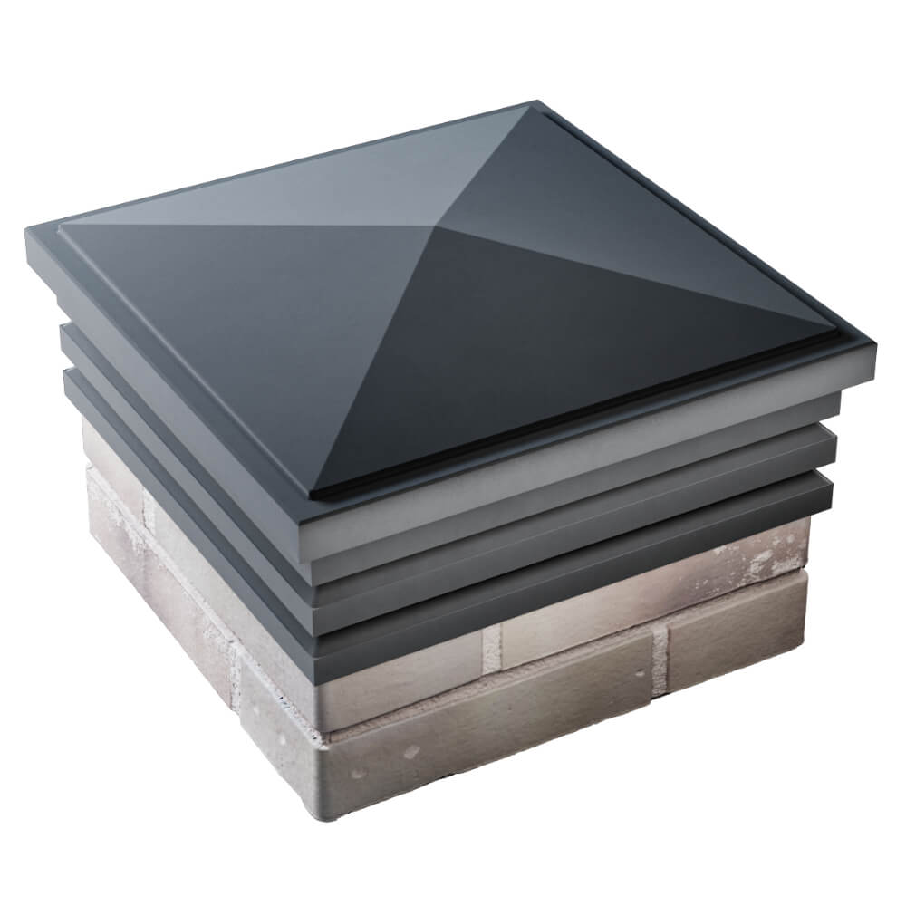 Колпак Zking Бона ХайТек Серый на столб 1.5х1.5 кирпича (385х385мм) в Заринске фото