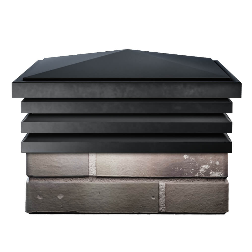 Колпак Zking Бона ХайТек Черный на столб 1.5х1.5 кирпича (385х385мм) Заринск фото