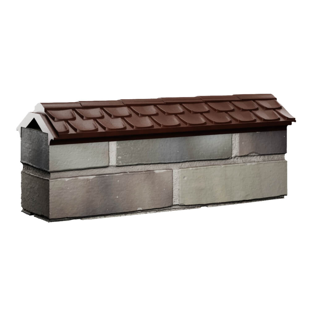 Парапет Zking Эльбрус Коричневый с посадкой на 0.5 кирпича (130мм) Заринск фото