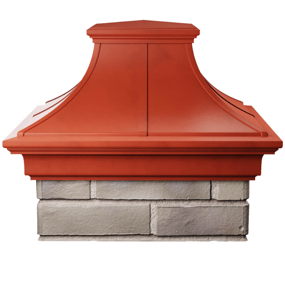 Колпак Zking Монблан Премиум Красный на столб 1.5х1.5 кирпича (385х385мм) Заринск фото