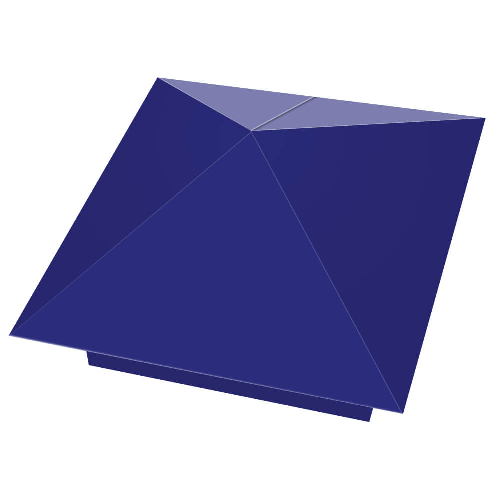 Колпак металлический 400х400мм RAL5002 Синий Ультрамарин заборный Заринск фото