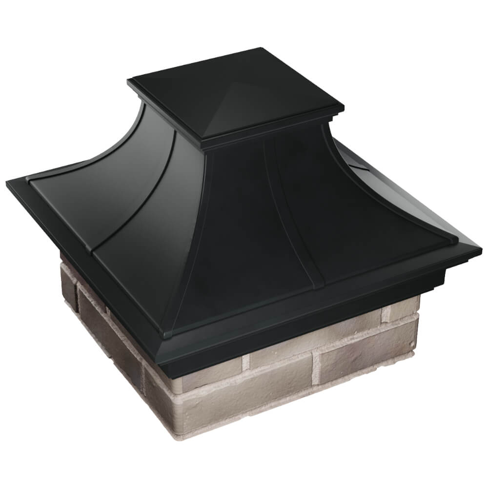 Колпак Zking Монблан Премиум Черный на столб 1.5х1.5 кирпича (385х385мм) в Заринске фото