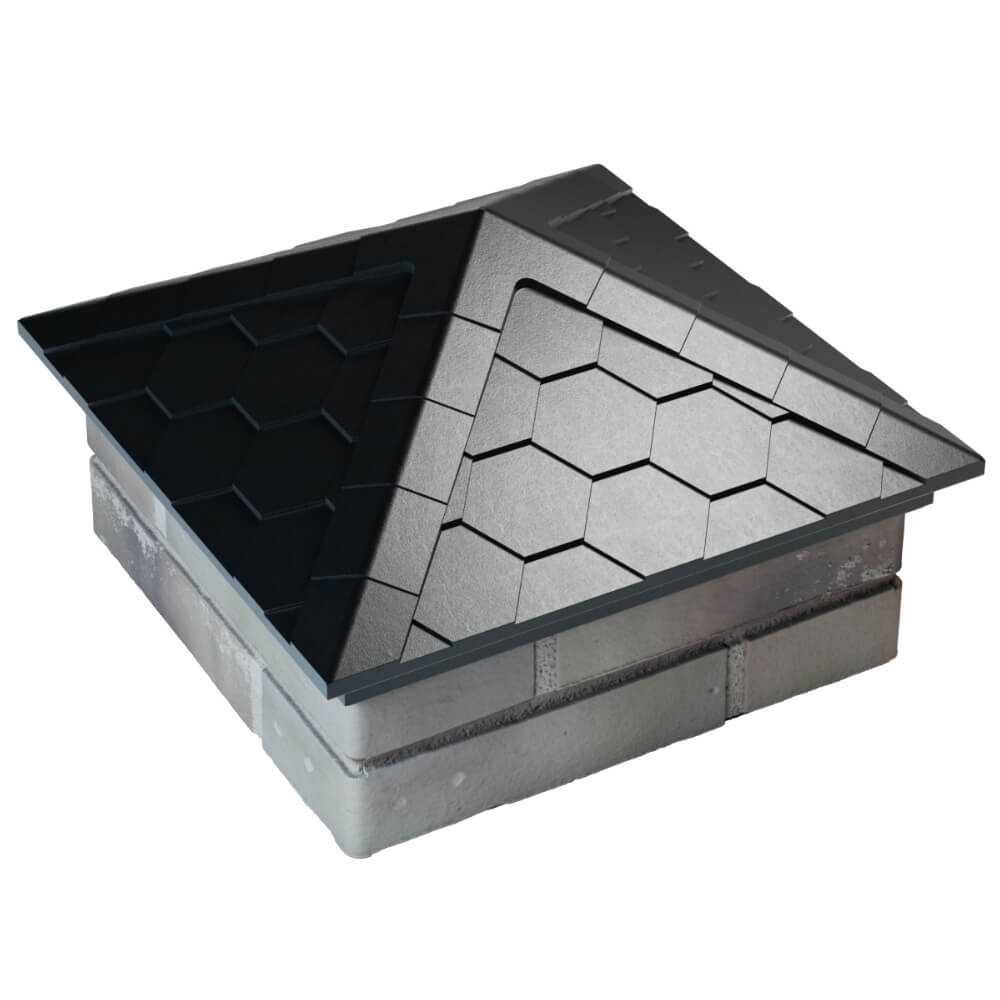 Колпак Zking Эверест Черный на столб 1.5х1.5 кирпича (390х390мм) в Заринске фото