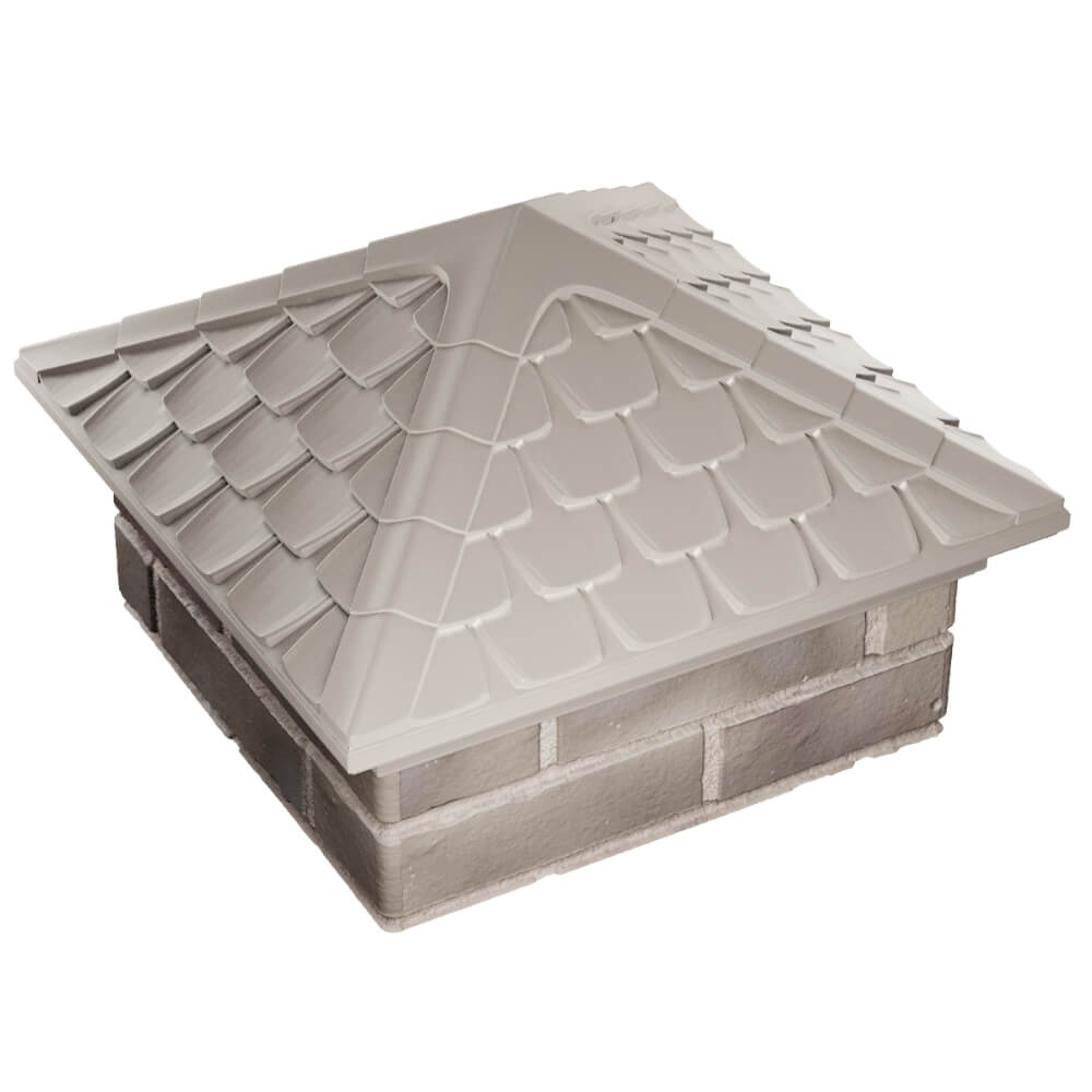 Колпак Zking Эльбрус Бежевый на столб 1.5х1.5 кирпича (385х385мм) в Заринске фото