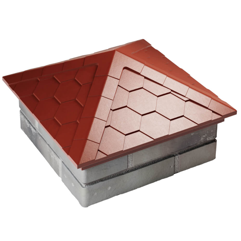 Колпак Zking Эверест Красный на столб 1.5х1.5 кирпича (390х390мм) в Заринске фото