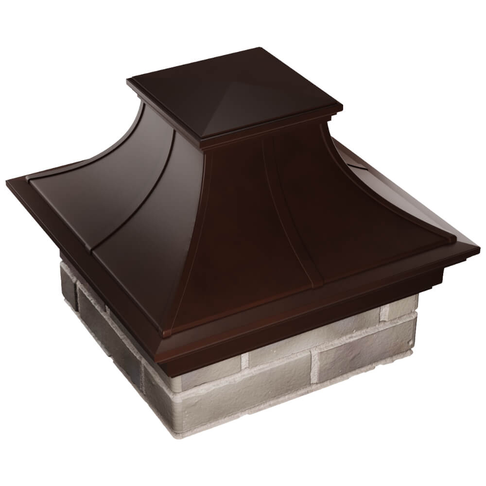 Колпак Zking Монблан Премиум Коричневый на столб 1.5х1.5 кирпича (385х385мм) в Заринске фото