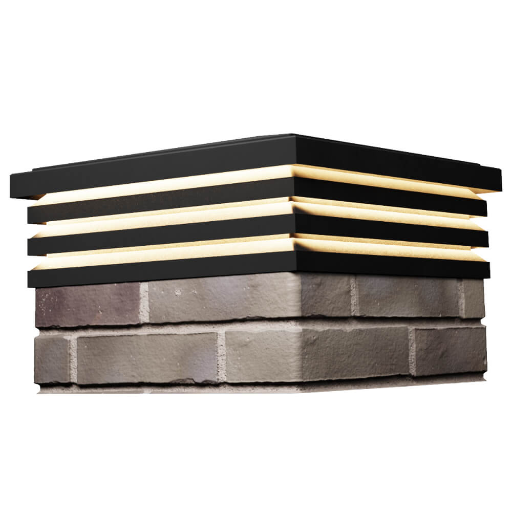 Колпак Zking Бона ХайТек Черный на столб 1.5х1.5 кирпича (385х385мм) с подсветкой в Заринске фото