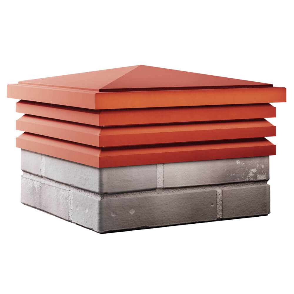 Колпак Zking Бона ХайТек Красный на столб 1.5х1.5 кирпича (385х385мм) в Заринске фото