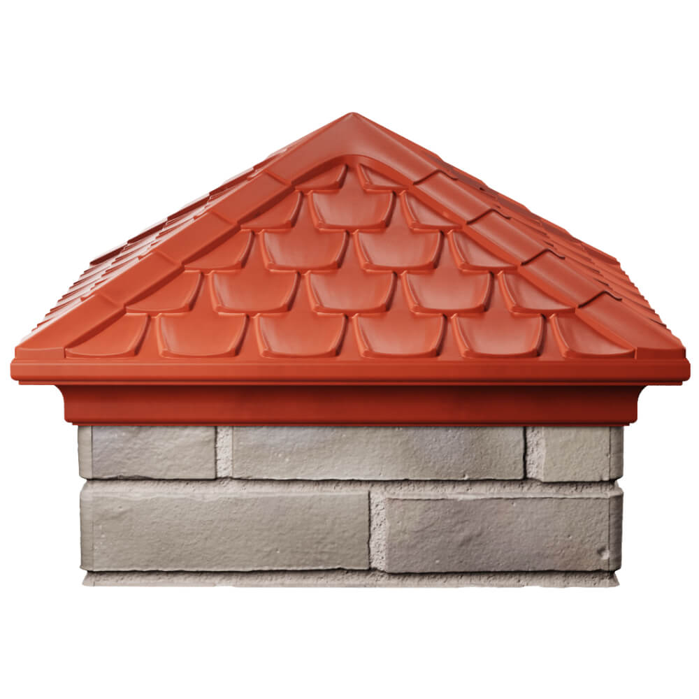 Колпак Zking Эльбрус Красный на столб 1.5х1.5 кирпича (385х385мм) Заринск фото