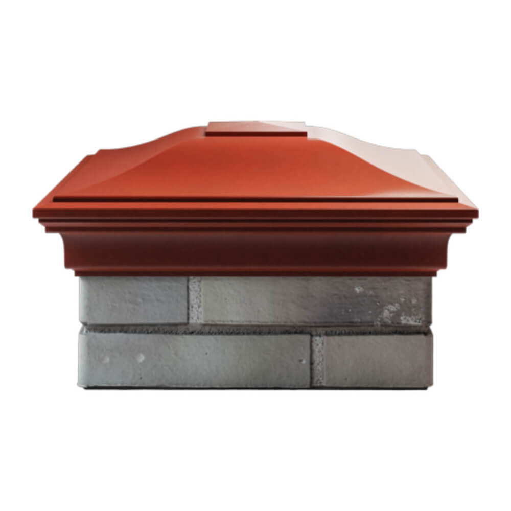 Колпак Zking Монблан Красный на столб 1.5х1.5 еврокирпича 0.7НФ (355х355мм) Заринск фото
