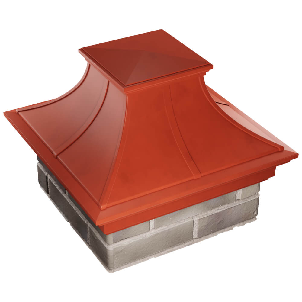 Колпак Zking Монблан Премиум Красный на столб 1.5х1.5 кирпича (385х385мм) в Заринске фото