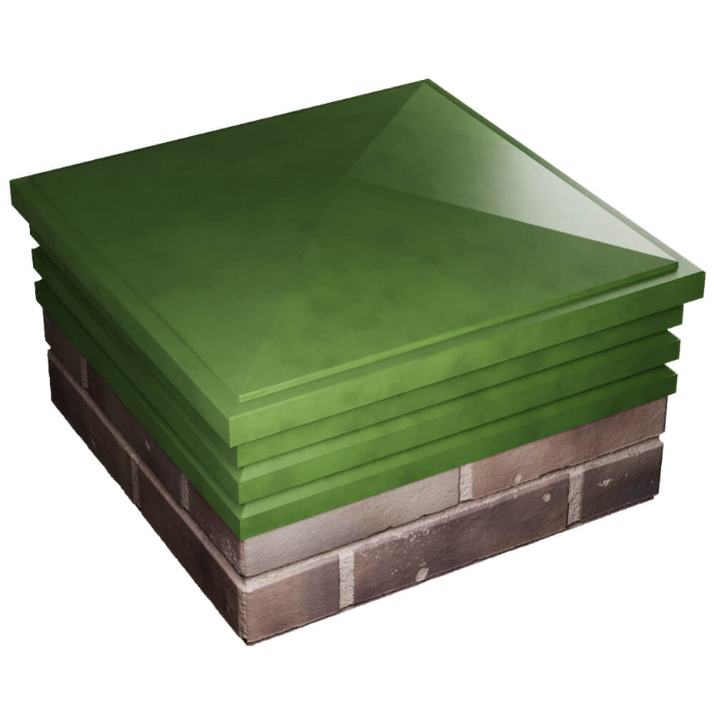 Колпак Zking Бона ХайТек Зеленый на столб 2х2 кирпича (513х513мм) в Заринске фото