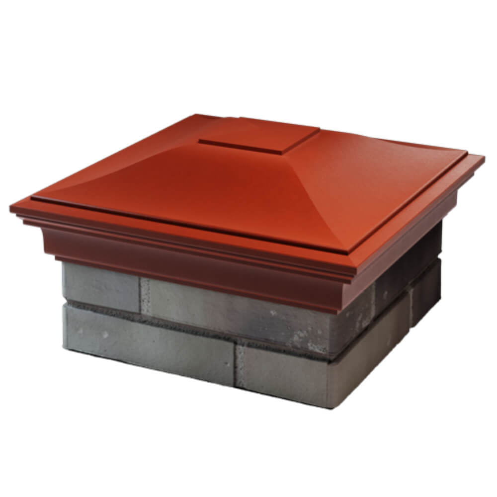 Колпак Zking Монблан Красный на столб 1.5х1.5 кирпича (385х385мм) в Заринске фото