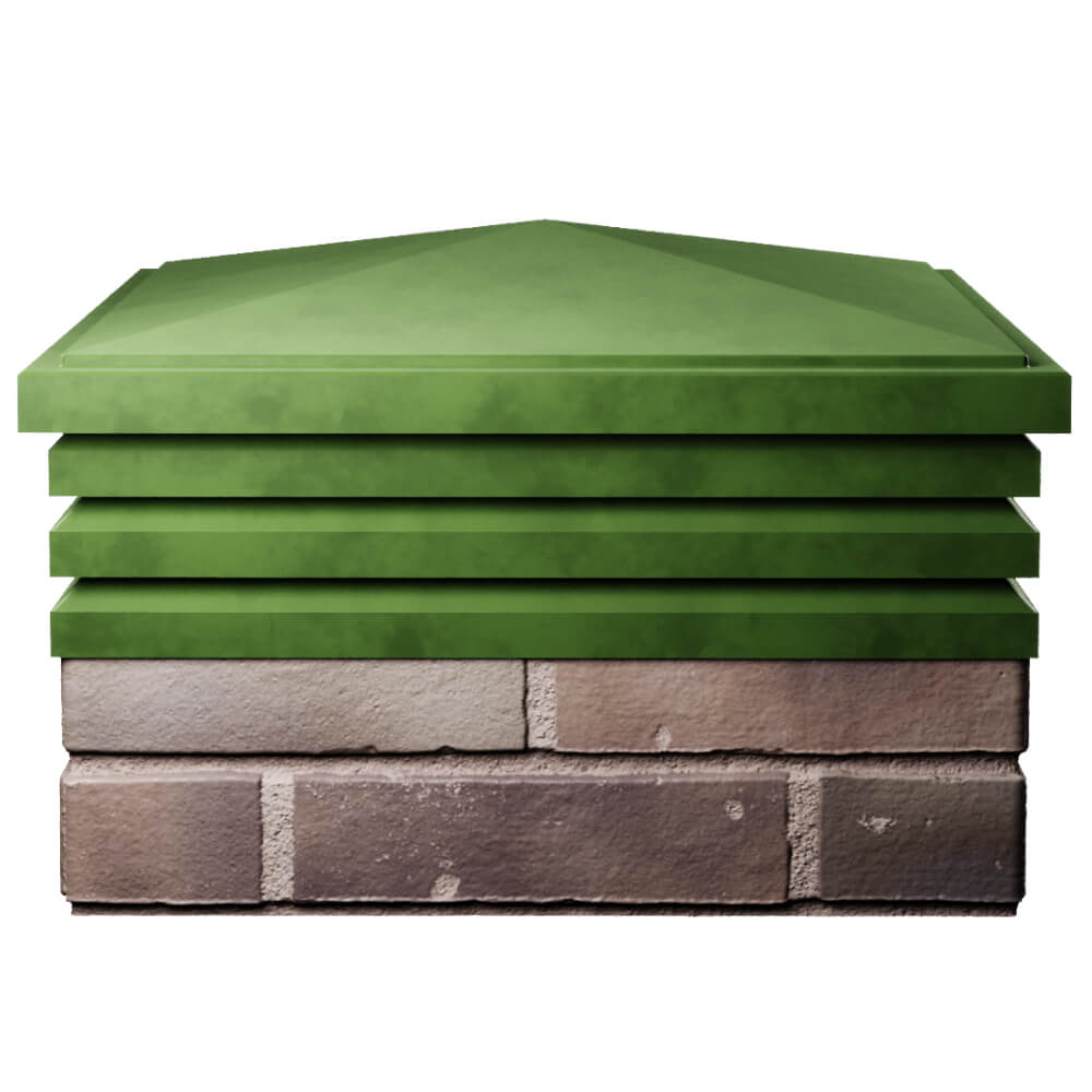 Колпак Zking Бона ХайТек Зеленый на столб 2х2 кирпича (513х513мм) Заринск фото