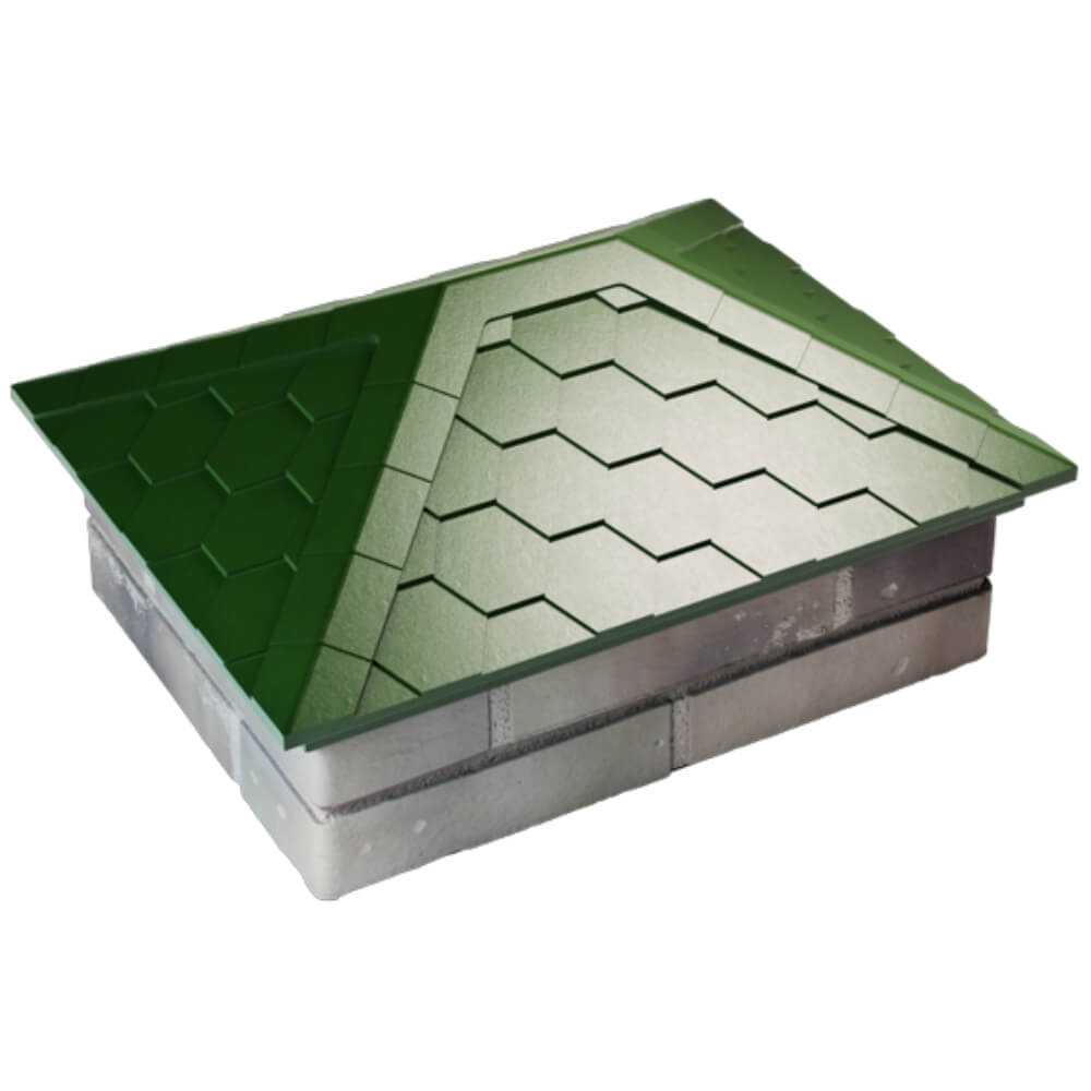 Колпак Zking Эверест Зеленый на столб 2х1.5 кирпича (520х390мм) Заринск фото