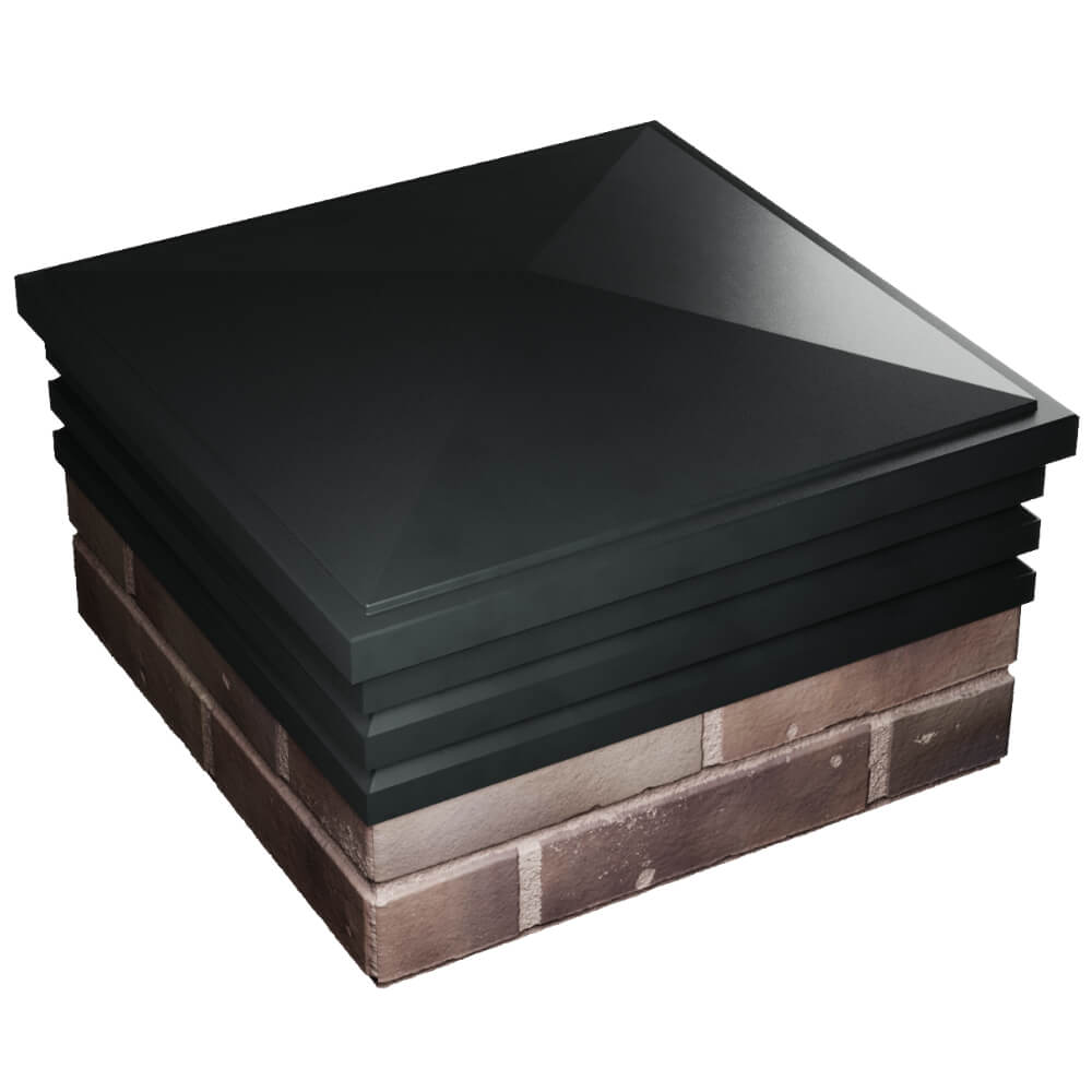 Колпак Zking Бона ХайТек Черный на столб 2х2 кирпича (513х513мм) в Заринске фото