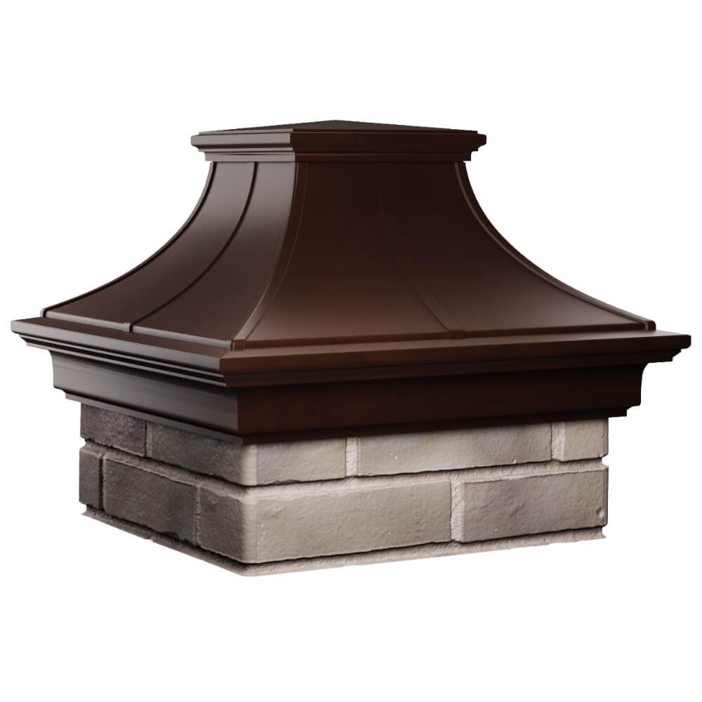 Колпак Zking Монблан Премиум Коричневый на столб 1.5х1.5 кирпича (385х385мм) в Заринске фото