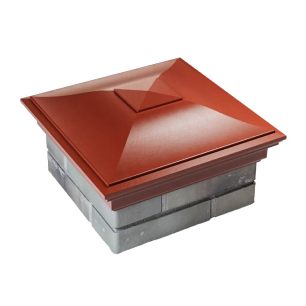 Колпак Zking Монблан Красный на столб 1.5х1.5 еврокирпича 0.7НФ (355х355мм) в Заринске фото