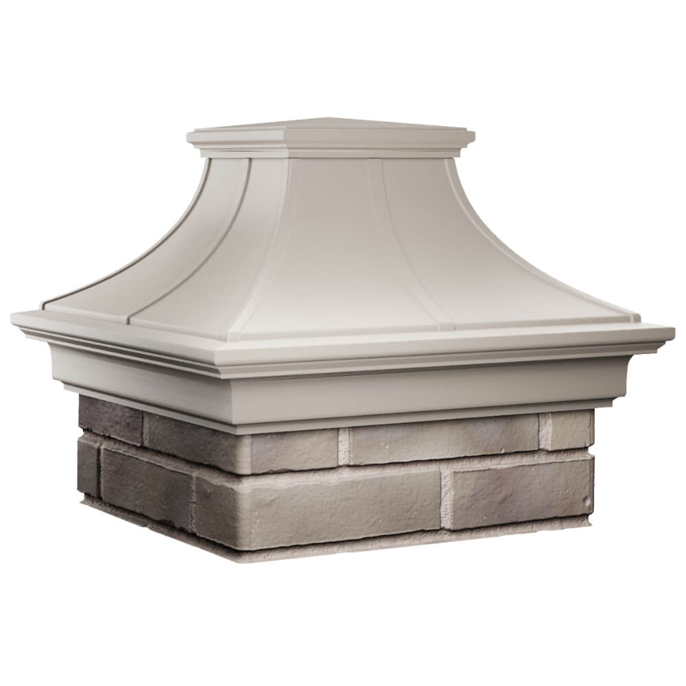 Колпак Zking Монблан Премиум Бежевый на столб 1.5х1.5 кирпича (385х385мм) в Заринске фото