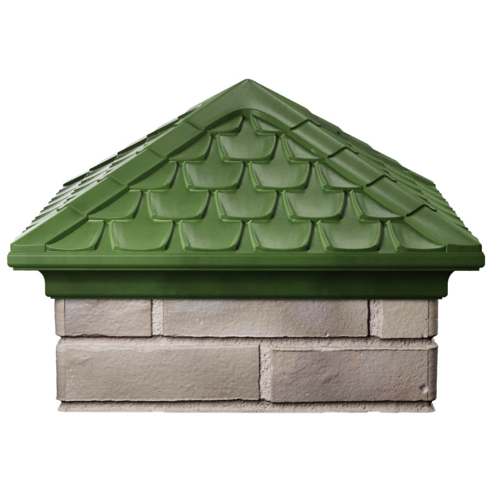 Колпак Zking Эльбрус Зеленый на столб 1.5х1.5 кирпича (385х385мм) Заринск фото