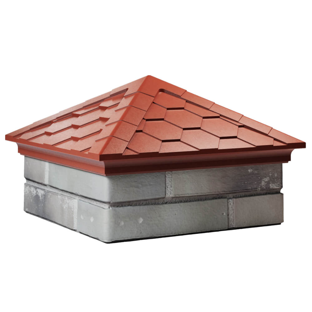 Колпак Zking Эверест Красный на столб 1.5х1.5 кирпича (390х390мм) в Заринске фото