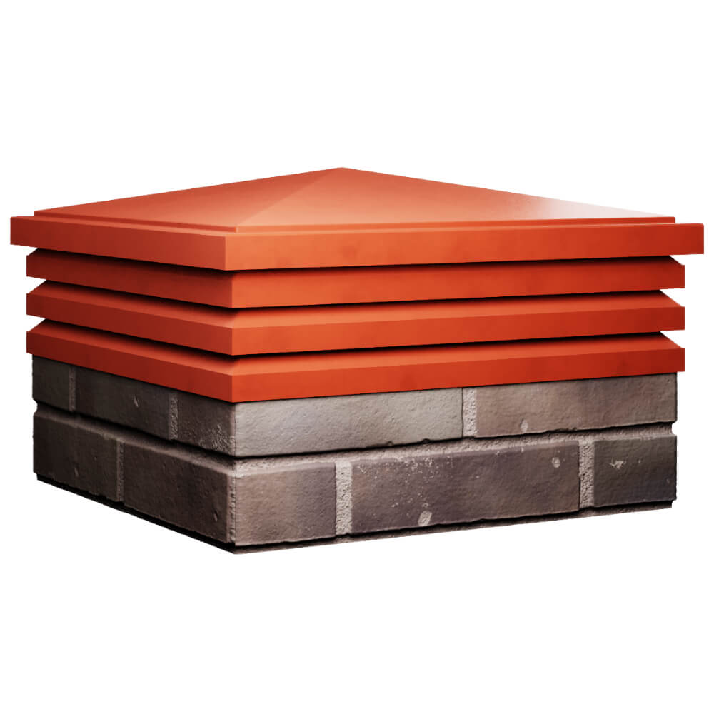 Колпак Zking Бона ХайТек Красный на столб 2х2 кирпича (513х513мм) в Заринске фото