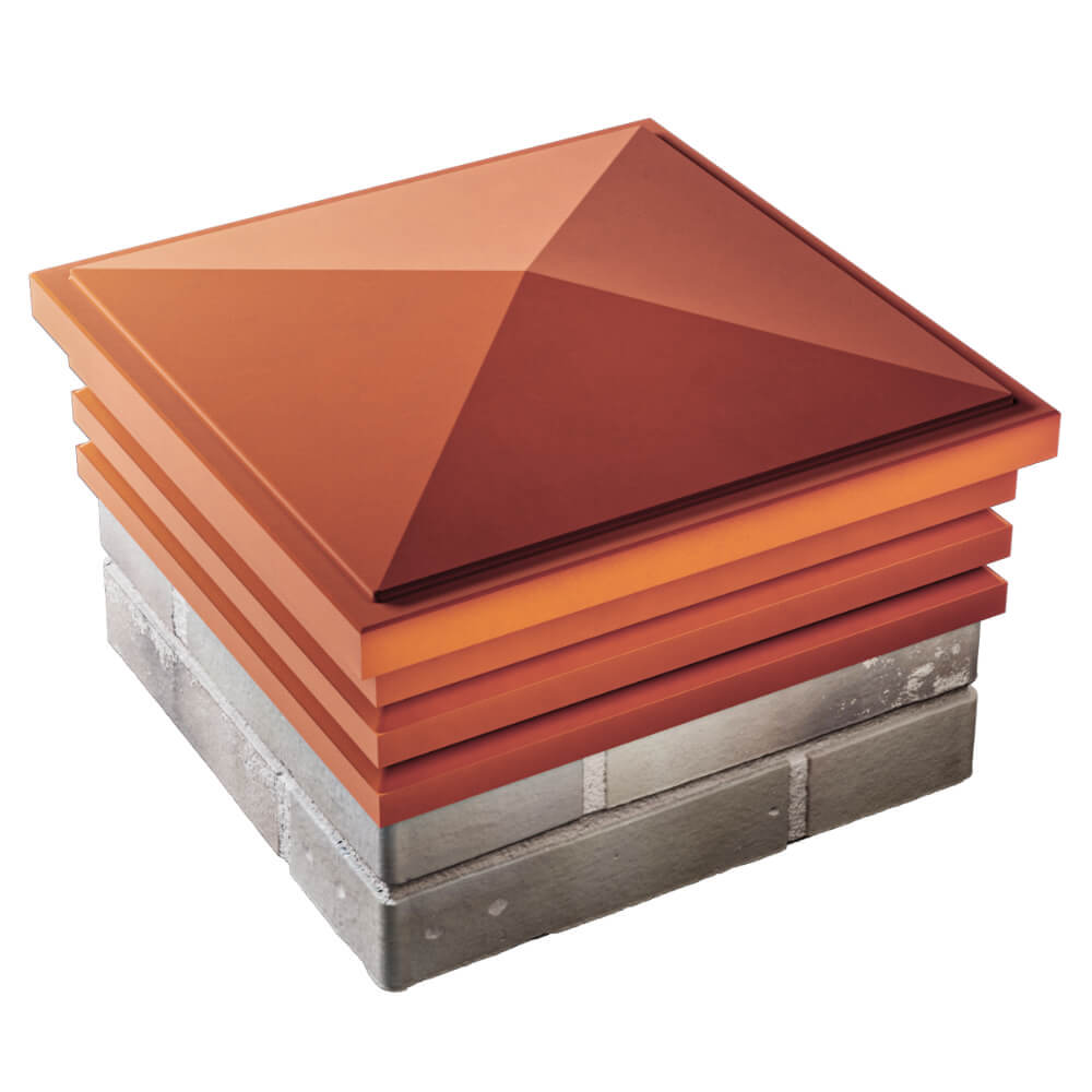 Колпак Zking Бона ХайТек Красный на столб 1.5х1.5 кирпича (385х385мм) в Заринске фото