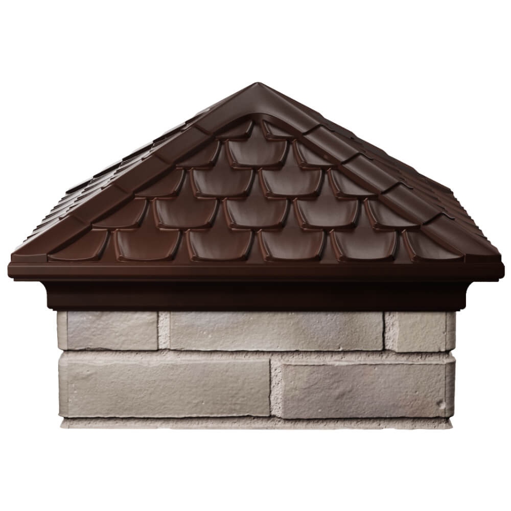 Колпак Zking Эльбрус Коричневый на столб 1.5х1.5 кирпича (385х385мм) Заринск фото