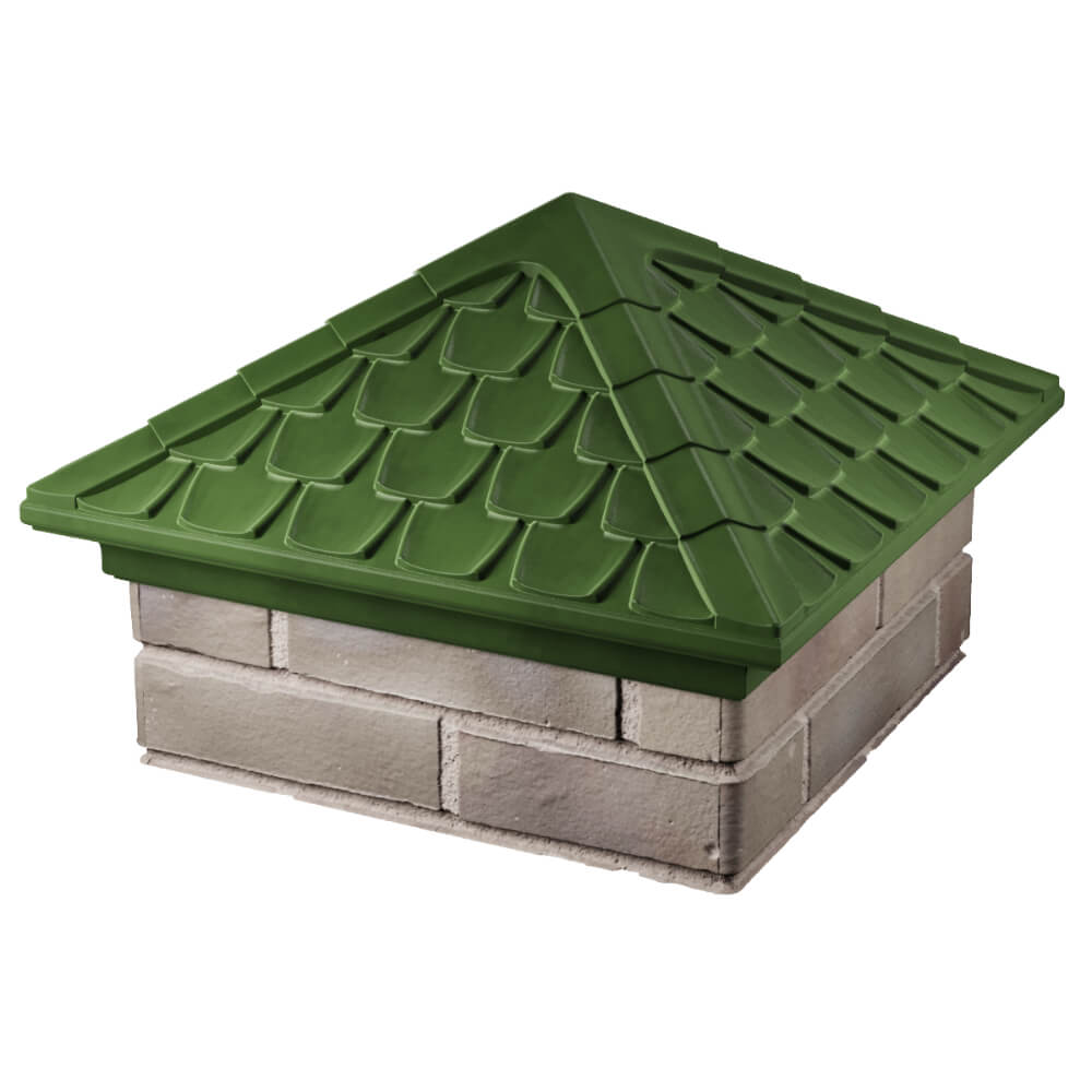 Колпак Zking Эльбрус Зеленый на столб 1.5х1.5 кирпича (385х385мм) в Заринске фото