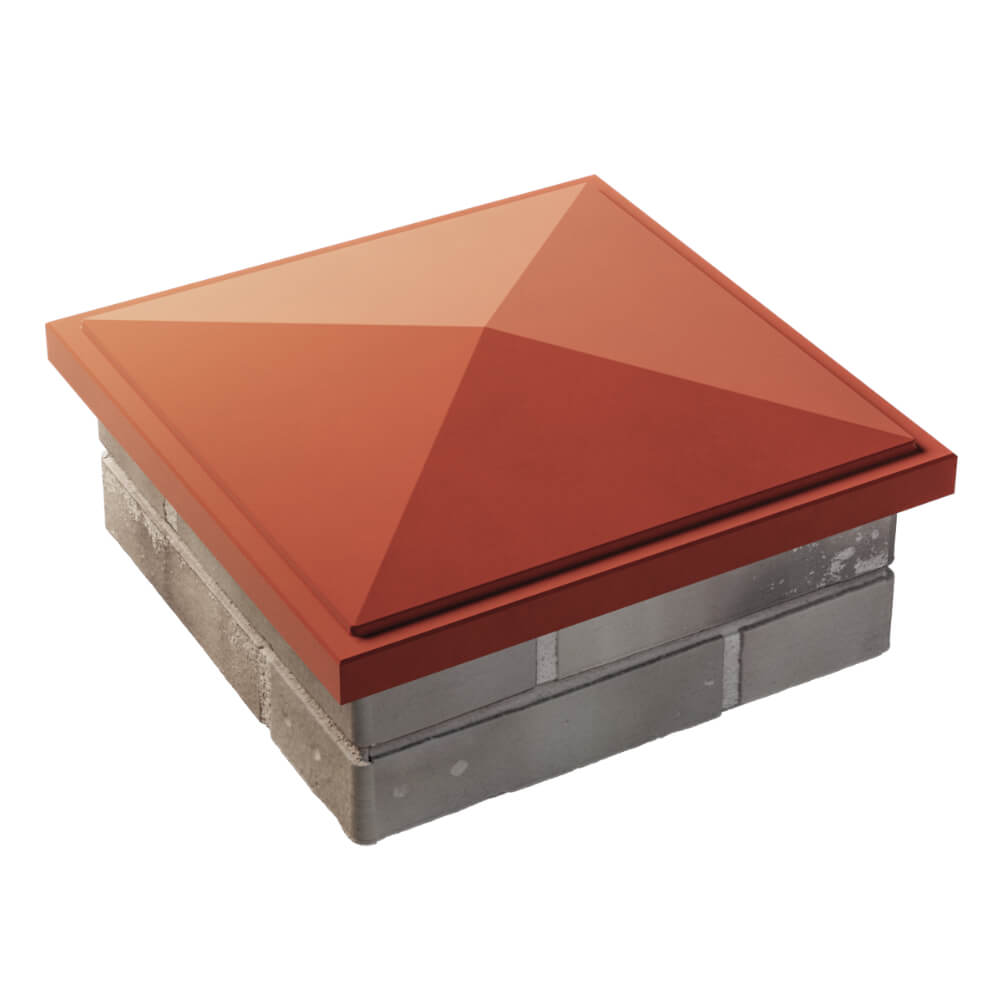 Колпак Zking БонаМоно Красный на столб 1.5х1.5 кирпича (385х385, 400х400мм) в Заринске фото